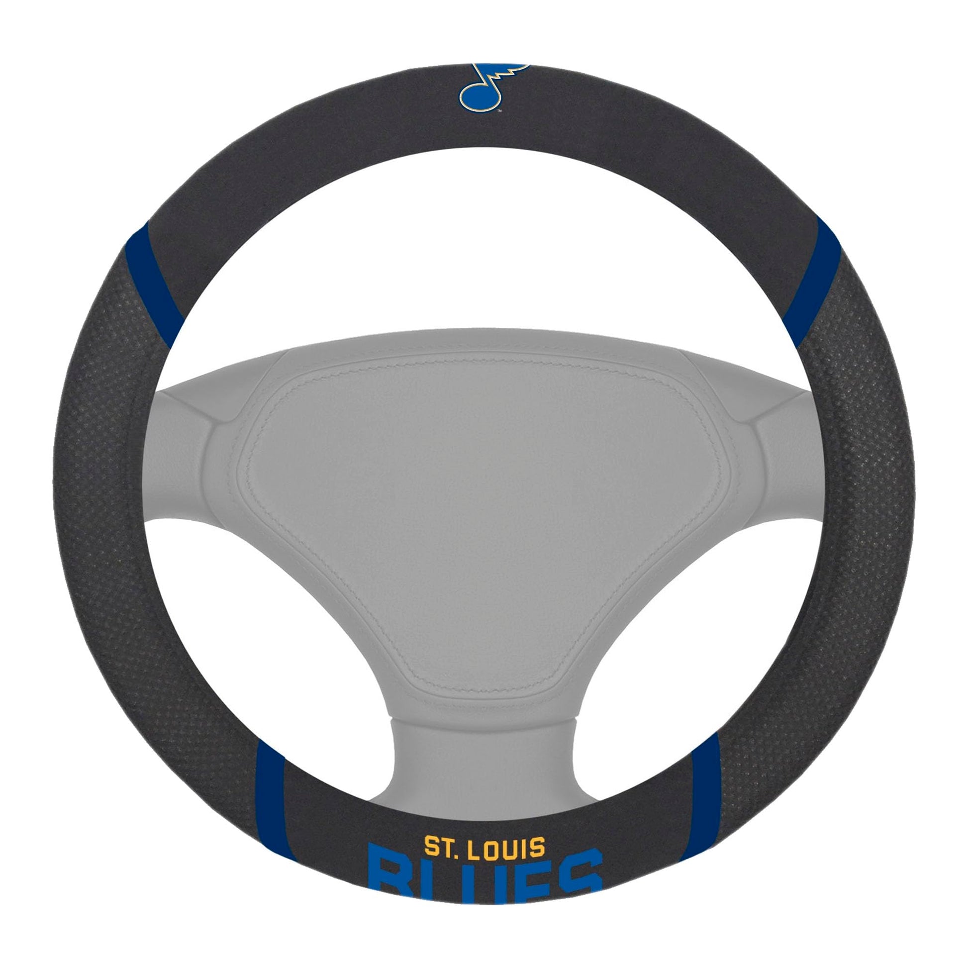 FANMATS 17189 NHL - St. Louis Blues Steering Wheel Cover, Black, 15 x 15/Small