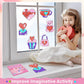 Qyeahkj 6 Pcs Valentines Day Arts Crafts DIY Heart Bear Gem Diamond Suncatcher Crafts for Kids Valentines Diamond Painting Gift