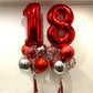 Lingqiang Red Mylar Foil Balloons Set - 40" Number 1 & 8, Self-Inflating, 18th Birthday Party Decorations, Durable Rubber Material