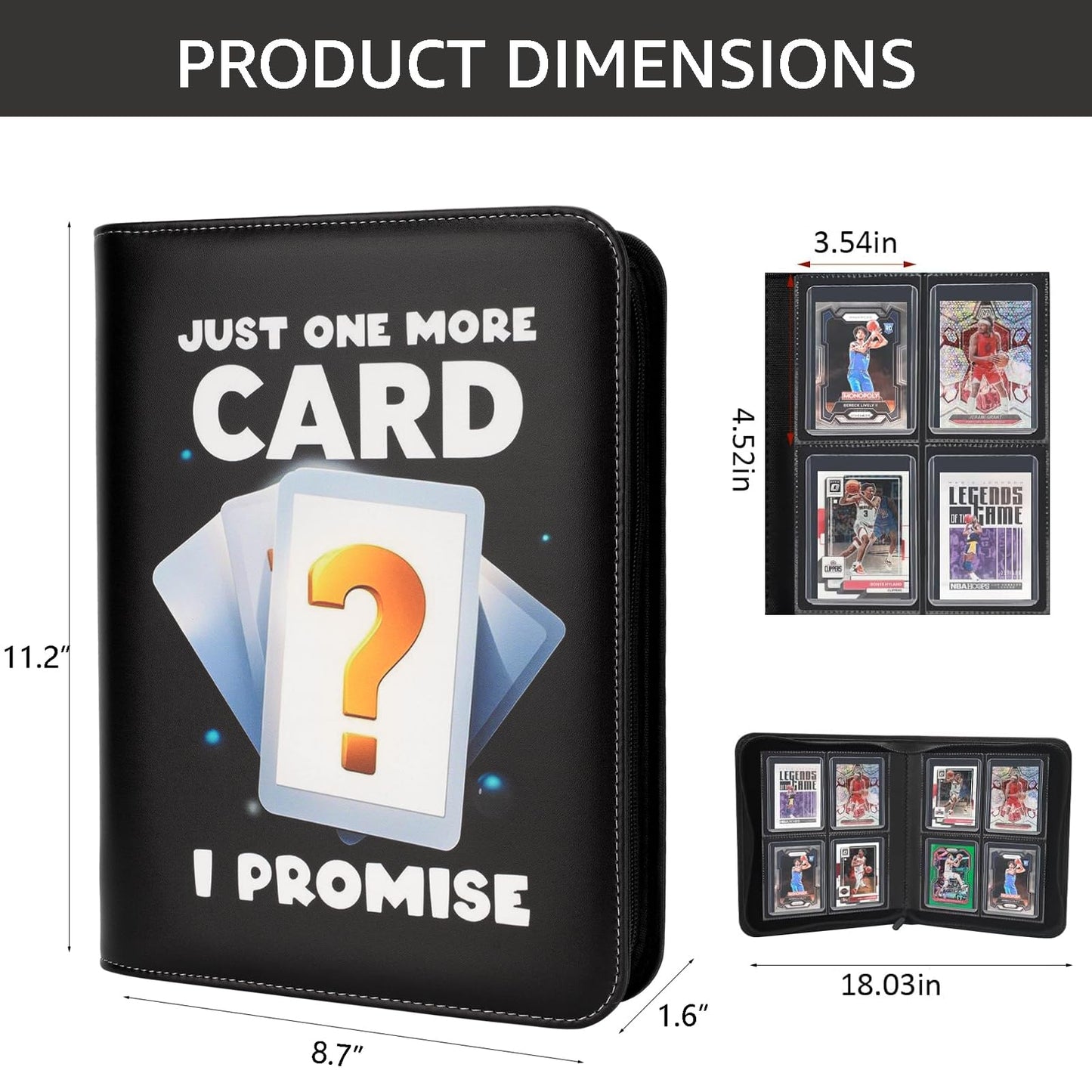 Toploader Binder 4 Pocket  Holds 128 Toploaders | enhanced Side-Loading Album for Maximum Protection | Displays 3x4 Rigid Cards for Pokmon  Sports  MTG  YuGiOh TCG Collection (Black)