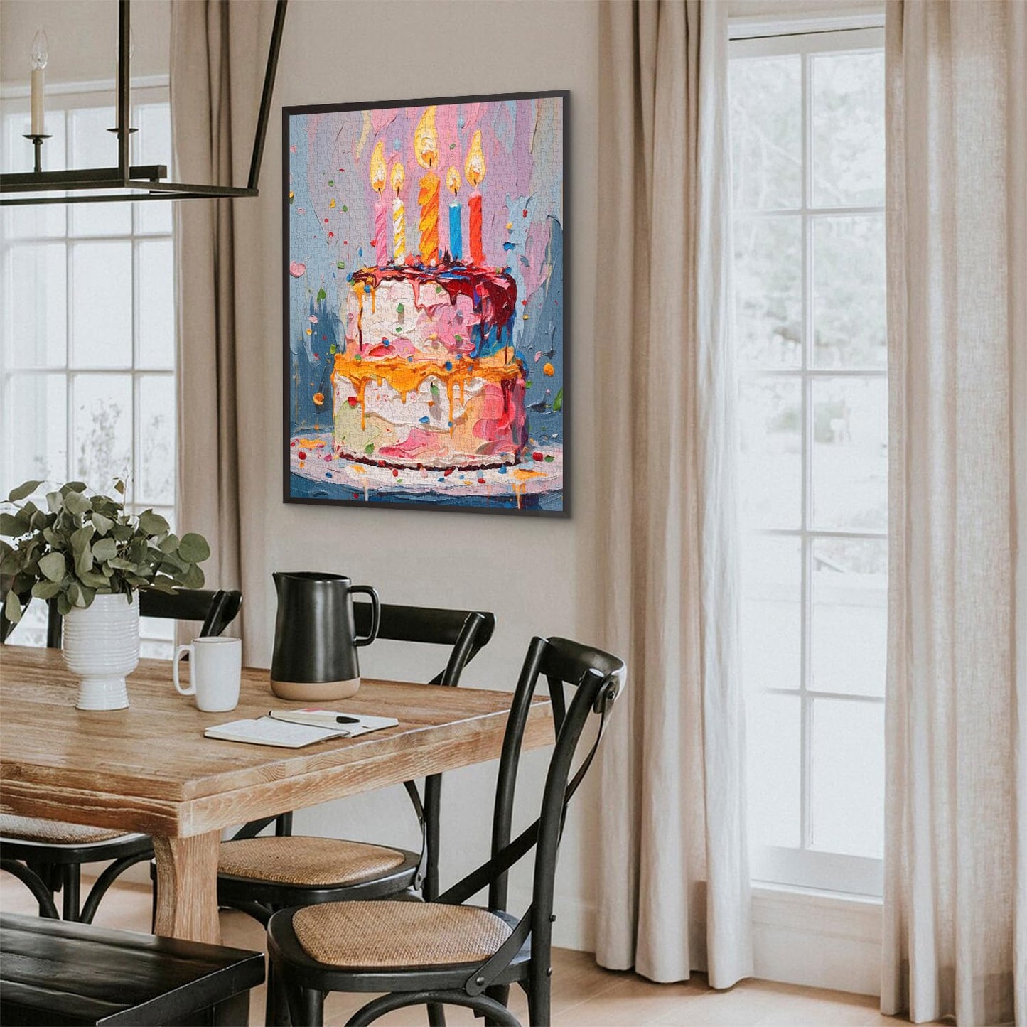 Birthday Cake Puzzles For Adults,Colorful Cake Art Puzzles For Adults Painting Puzzle, Happy Birthday Puzzle Food Challenging Jigsaw Puzzles For Adults