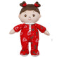 Large 13 Inch Soft Baby Doll With Heart Print, Brunette Ruby, Red