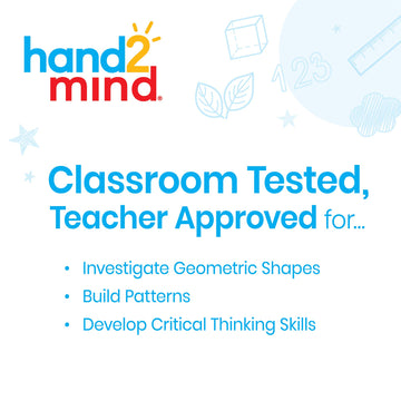 Hand2Mind Pattern Blocks Pop-Up Learning Activity Center, Create And Play Pattern Blocks, Foam Shapes, 3D Shapes Manipulatives, Geometric Shapes For Kids, Learning Shapes For Kindergarten