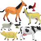 Click N' Play Jumbo Farm Animal Playset - 7 Assorted Realistic Plastic Animals for Kids - Brown