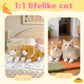 Tezituor 17" Realistic Cat Plush Toy Set, Long-Hair Stuffed Animals, Orange & Golden, Ideal Birthday Gift for Kids