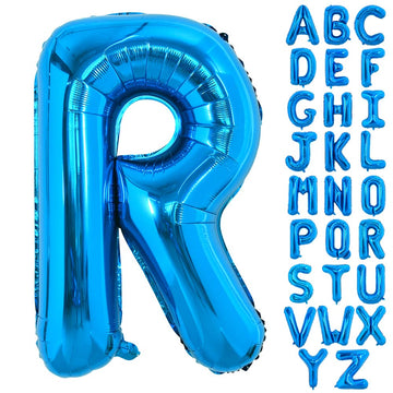 Toniful 40 Inch Large Blue Letter R Balloons Giant Alphabet Letter Balloons,Foil Mylar Big Balloons For Birthday Party Anniversa