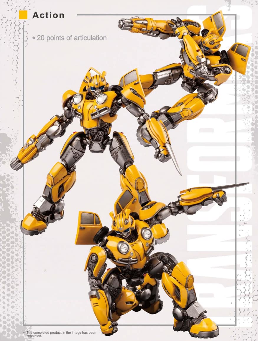 MTLAKEMOTOR Transformers Bumblebee Model Kit – 3D Articulated Figure, Pre-Painted, Plastic, Easy to Assemble, Model 08100, Color: Bumblebee