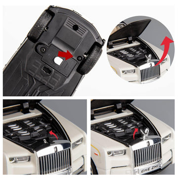Okean 1/32 Phantom Model Car Zinc Alloy Pull Back Toy Diecast Toy Cars With Openable Doors, Sound And Light For Kids Boy Girl Gi