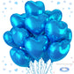 12 Pcs Heart Balloons, 18 inch Blue Heart Shaped Balloons, Big Heart Mylar Helium Balloons, Heart Love Foil Balloons for Wedding