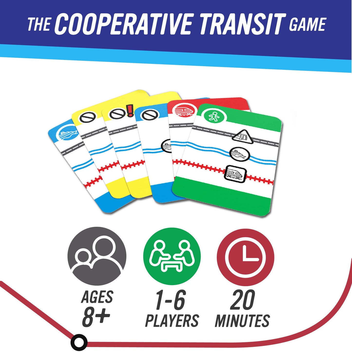 Calliope Mass Transit Cooperative Game - Fast-Paced Fun for 1-6 Players - Multicolor Cardstock - Model CLP141
