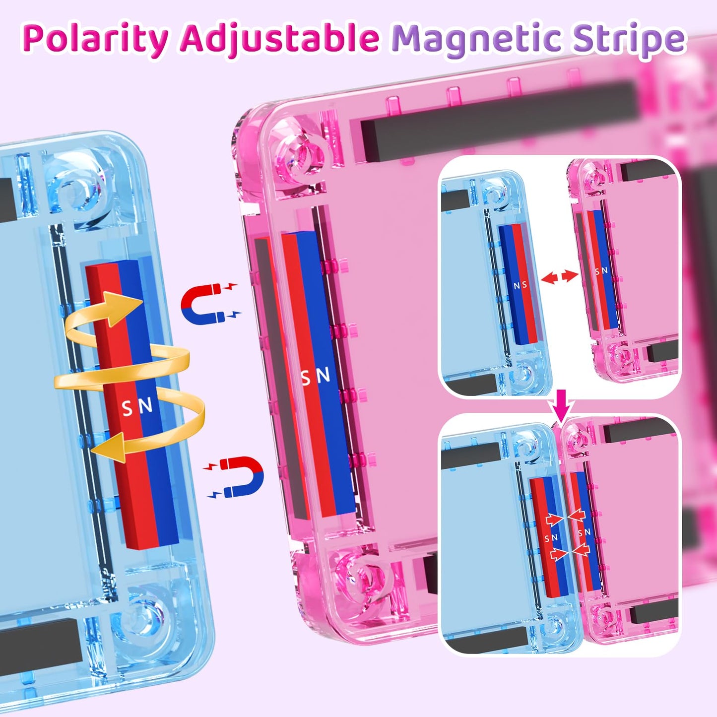 Magnetic Tiles For Kids Ages 4-8, 40 Pieces Mini Magnetic Building Blocks,Magnet Tiles Travel Construction Set With Storage Iron