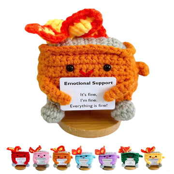 Emotional Support Dumpster- Handmade Crochet Dumpster Fire Doll, Christmas Dumpster Fire Knitting Toy Ornaments With Positive Ca