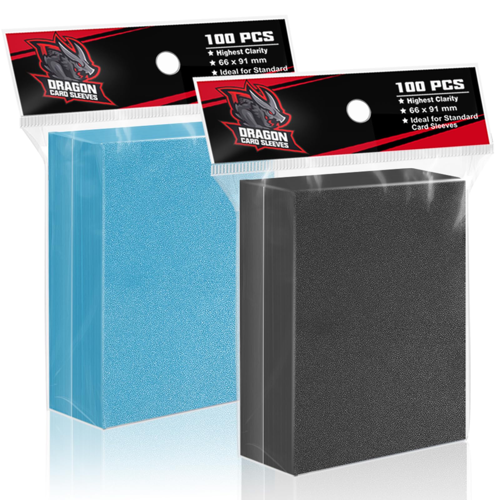 2 Colors Trading Card Sleeves,Toyopeny Matte Card Sleeves For Standard Card,Plastic Card Sleeve Fit For Baseball,Football,Mtg,Ma