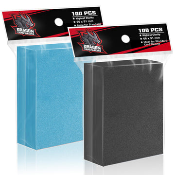 2 Colors Trading Card Sleeves,Toyopeny Matte Card Sleeves For Standard Card,Plastic Card Sleeve Fit For Baseball,Football,Mtg,Ma