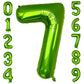 Paticool 40 Inch Green Number Balloon 7, Large Number Foil Balloons Mylar For Girl Boy Birthday Party Celebration Decorations Su