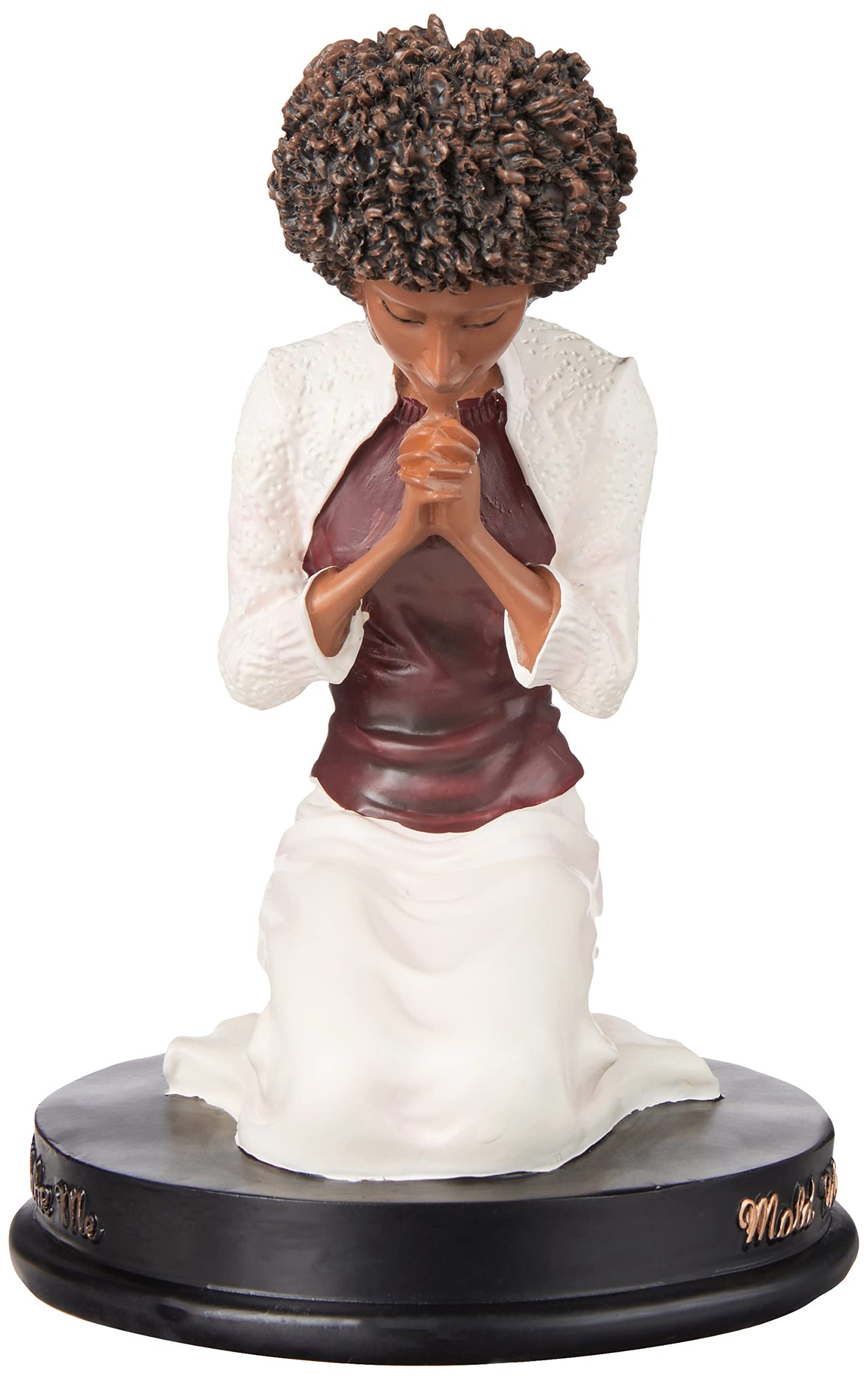 African American Expressions - Mold Me Make Me Figurine - African American Angel Figurine For Home Decor | Inspirational Black Angel Statue With Praying Hands