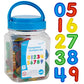 Edxeducation Transparent Numbers Set - Mini Jar Set Of 40 - Colorful, Plastic Numbers - Light Box Accessory - Sensory Play - Math Manipulative For Kids