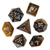 UDIXI Gemstone Dice Set D&D Tiger's Eye Stone Dice with Gift Case for Dungeons and Dragons MTG Tabletop Game