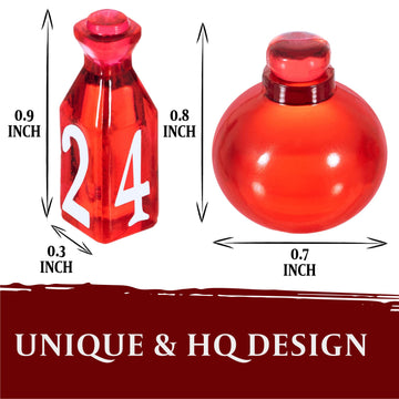 15 DND Healing Potion Tokens and Each Potion Level Has a Color Matching D4 Dice Set to Easily Track & Roll for Your D&D Potions