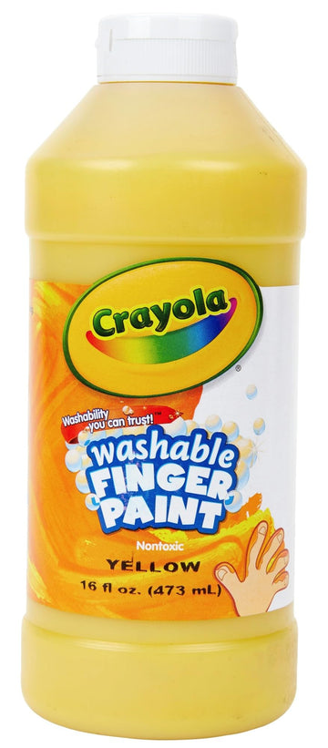 Crayola Washable Finger Paint, Yellow, 16 Ounce, School Painting Supplies, Gifts For Kids, 3, 4, 5, 6