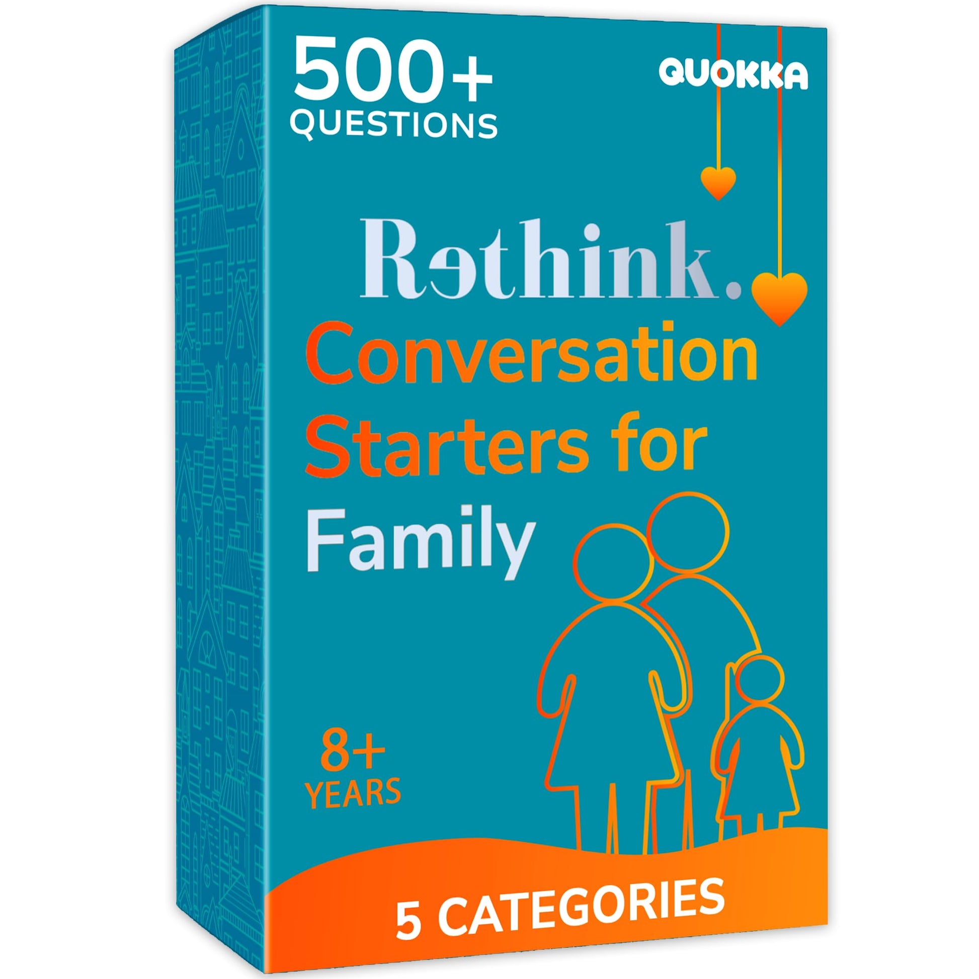 Quokka Conversation Cards Game - Family Edition | 500 Questions | Original Version | Share Thoughts - Fun Talking Board Game For Family Night