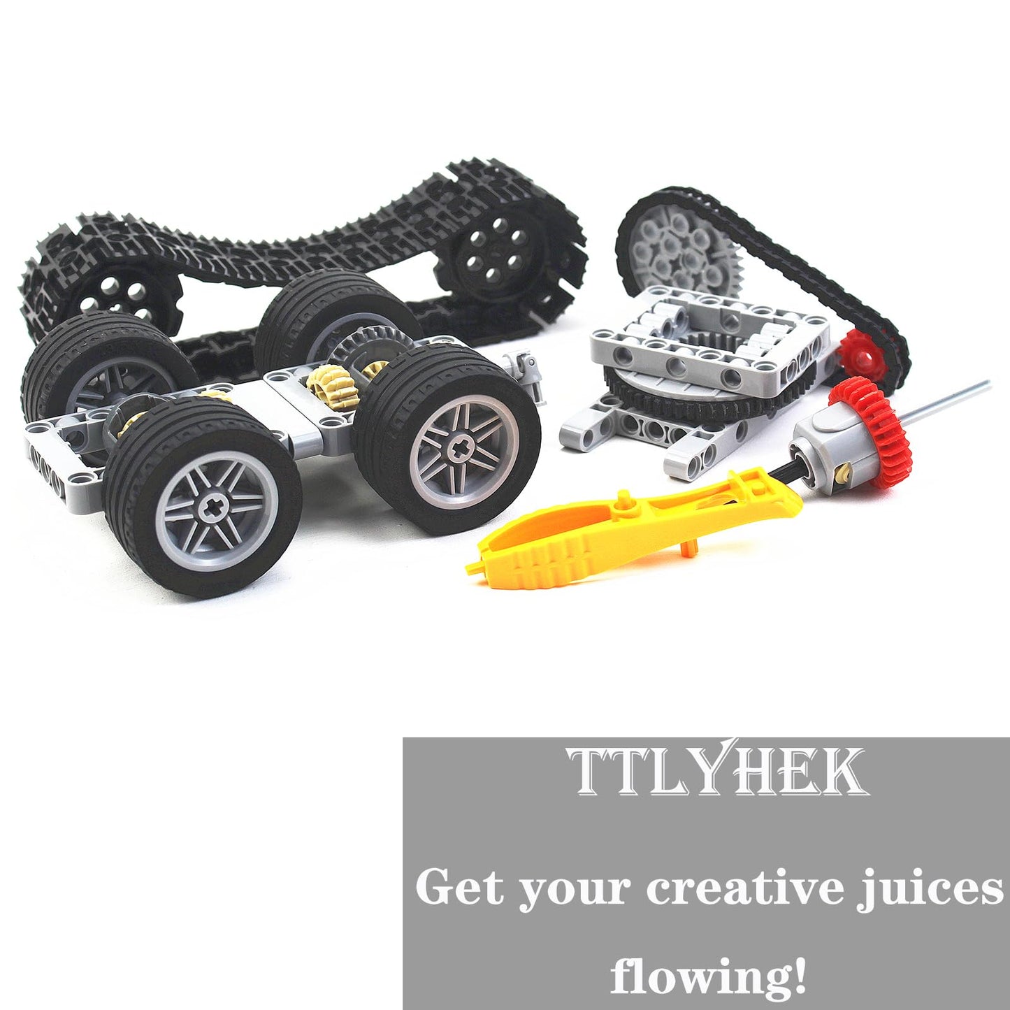Ttlyhek 720Pcs Technical Cars Gears Cross Axles Technical Parts Accessories Wheels Connectors Pieces Sets Chain Link Pins Joints