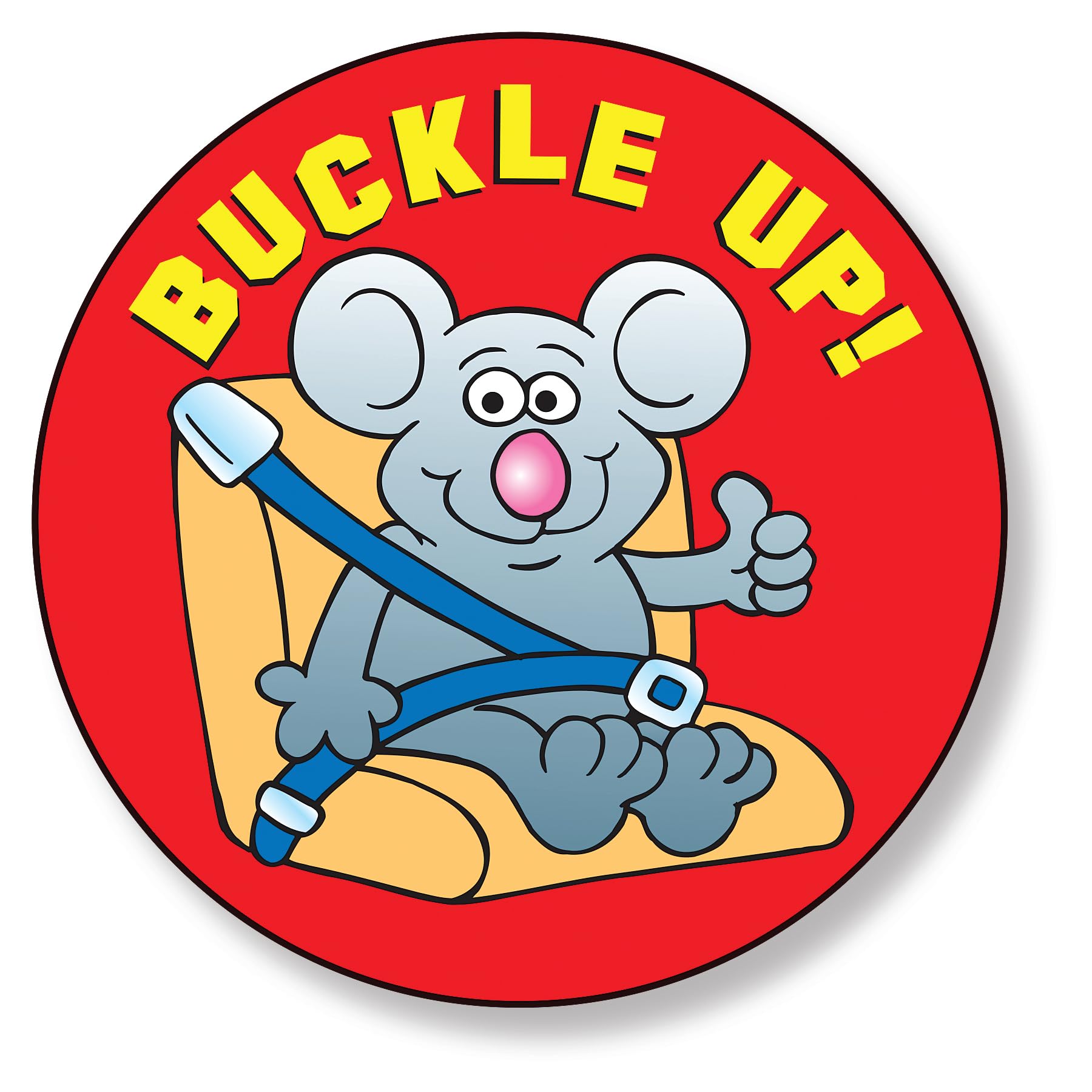 ZOCO - Buckle Up Stickers (400 Count) - Wear Seatbelt Safety Stickers for Kids - 2 Round