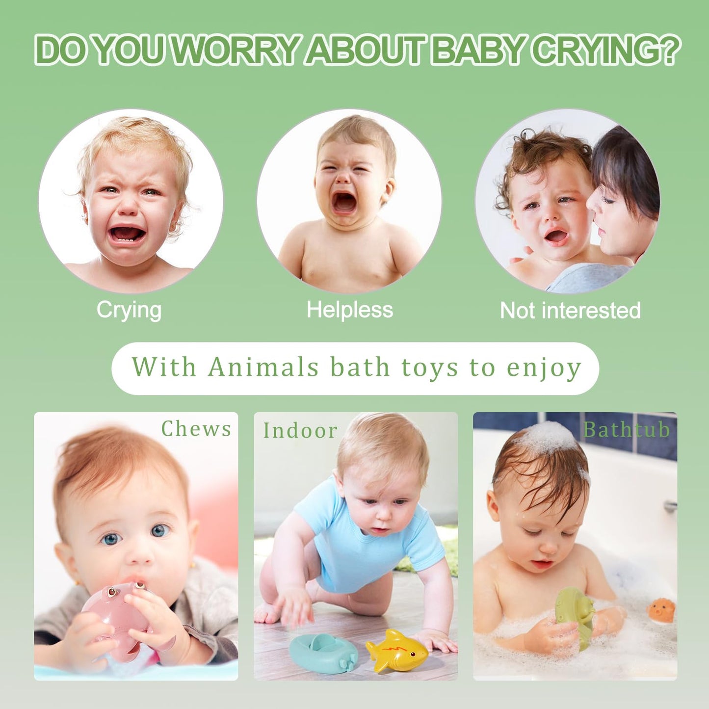 Mold Free Baby Bath Toys For Babies 6-12 Months 9 Pack No Hole Sea Animal And Floating Boats Bathtub Pool Shower Toys Christmas