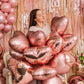 Lovoir 10 Pcs Rose Gold Heart Shape Foil Mylar Balloons 18 Inch Love Balloons For Valentine'S Day Birthday Party Decorations Wed