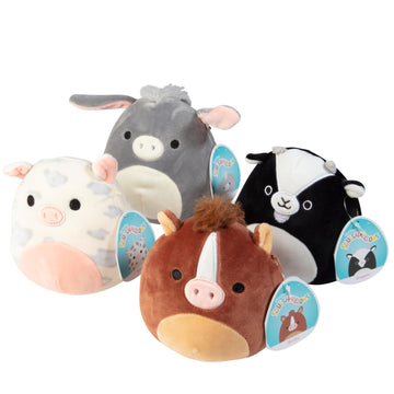 Squishmallow 5-Inch Farm 4-Pack - Official Jazwares Plush - Jason Donkey, Rosie Pig, Brisby Horse, Gregory Goat - Cute Soft Coll