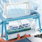 Wolpin Pvc Large Capacity Pencil Bag, Transparent Blue Pencil Pouch With Zipper Closure Portable Makeup Pouch, Case Cute Station