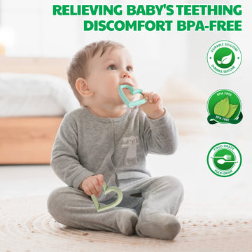 Feiscs Baby Teether Silicone Teething Toys For Babies 6-12 Months 0-6 Months,Baby Chew Toys Teething Relief,Gifts For Baby,Bpa-F
