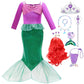 Zaisuifun Princess Dress Up Mermaid Costume Little Girls Mermaid Dress Halloween Cosplay Costumes, Purple, 5-6 Years(Tag 130)