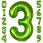 Paticool 40 Inch Green Number Balloon 3, Large Number Foil Balloons Mylar For Girl Boy Birthday Party Celebration Decorations Su
