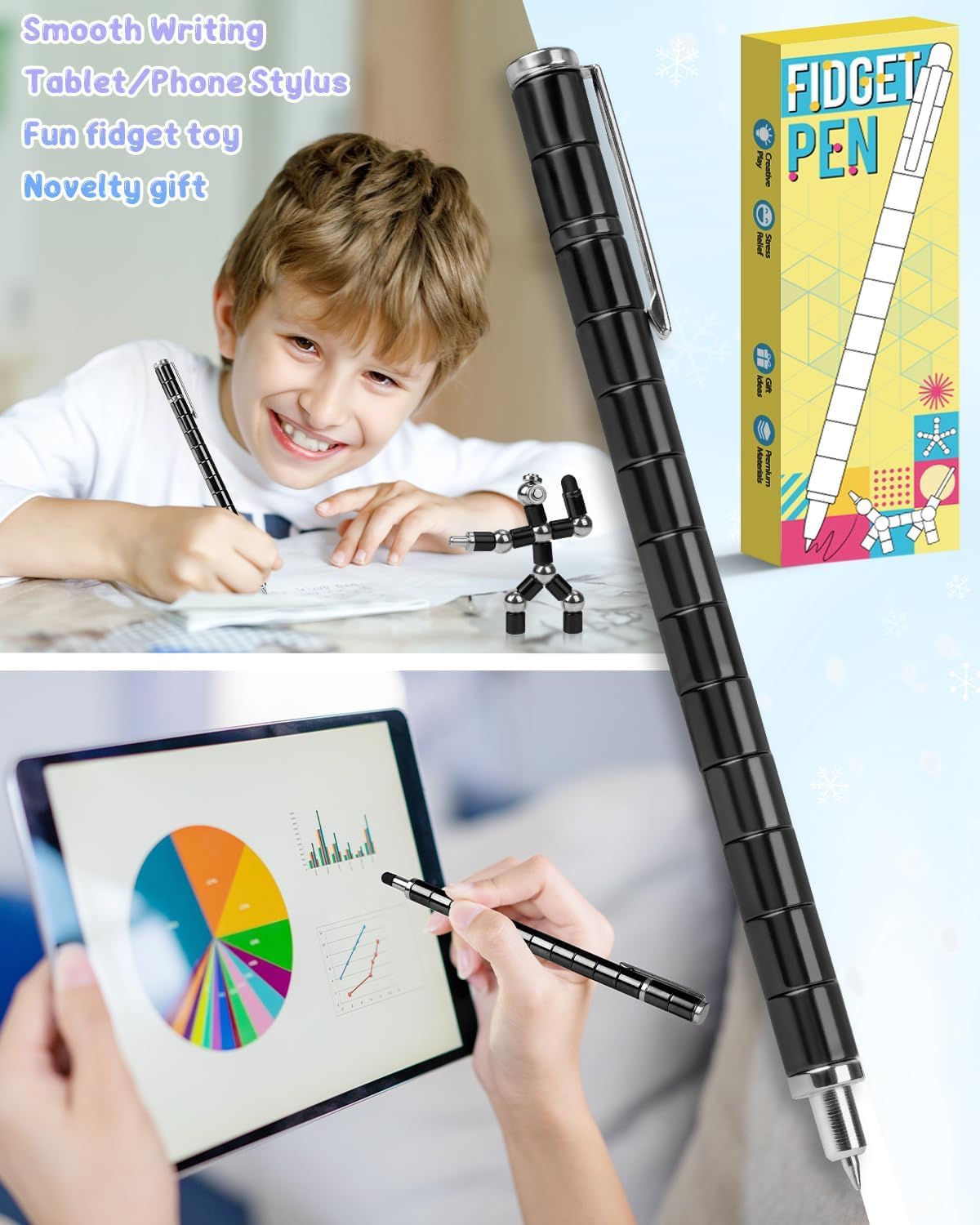 Stocking Stuffers For Teen Boys Girls Magnetic Fidget Pen: Gifts For Kids Men Husband Adults Magnetic Pens Toys Cool Gadgets Tee