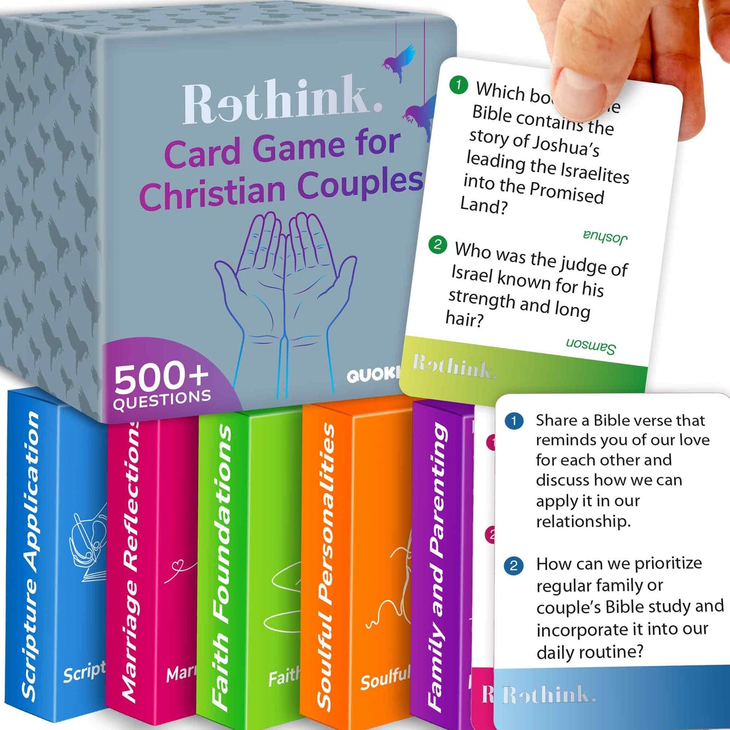 Quokka Rethink Conversation Cards Game - Christian Couples Edition | Premium Version | Religious Gift | Relationship Connection