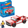 Mega Hot Wheels Building Toy Race Car Playset, 83 Chevy Silverado With 89 Pieces, 1 Micro Action Figure Driver, Red, Kids Age 5+ Years
