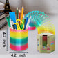 Vinciph 4.2 Inch Giant Sequin Color Rainbow Coil Spring Toy,Classic Magic Spring Decompression Toys,Stair Toys For Children