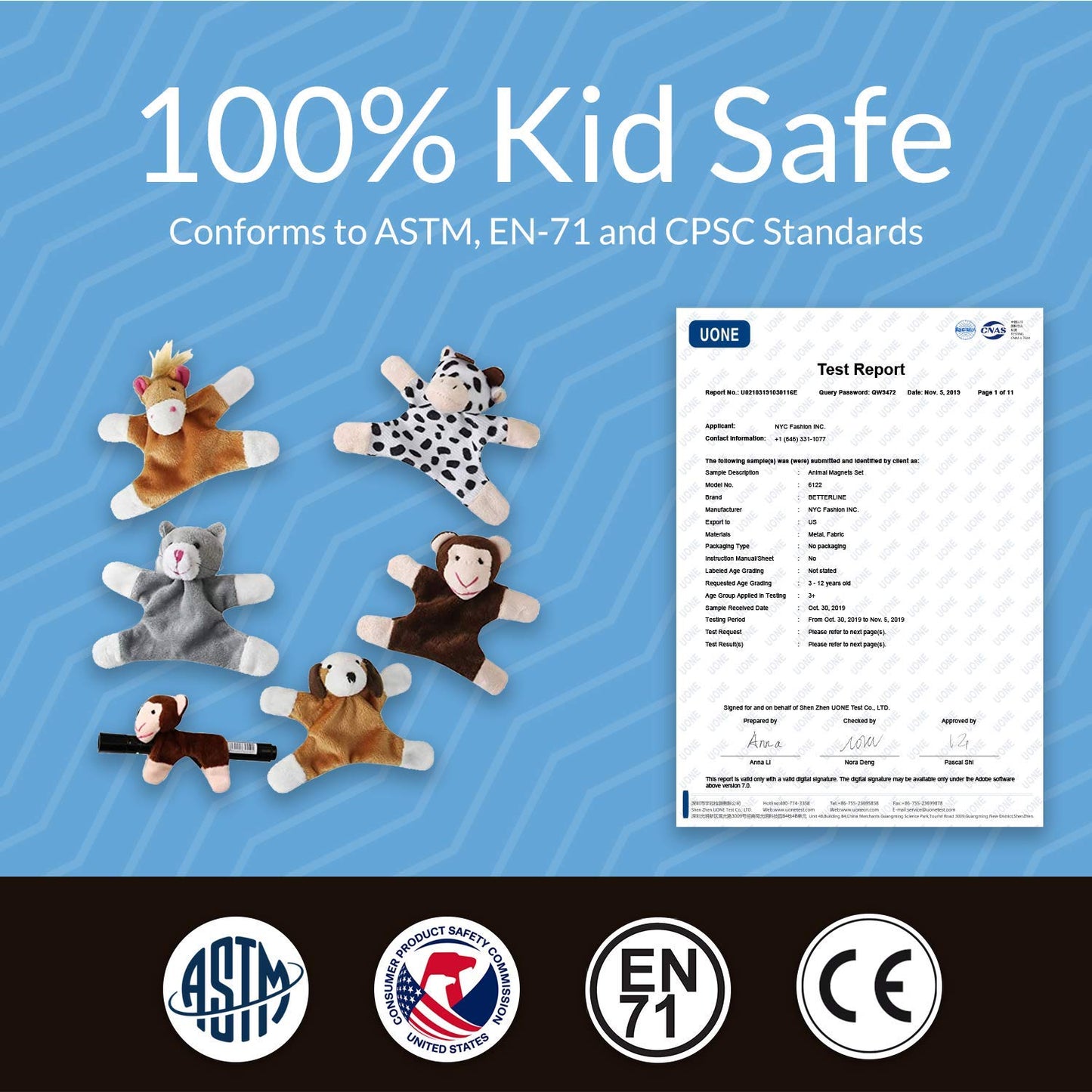 Animal Magnets Toy Set For Refrigerator, Fridge Magnet Toys, Board Magnets, Plush Magnet Animals, Plush Animal Toys (6-Piece Set