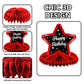 Happy 33rd Birthday Red and Black Table Honeycomb Centerpieces Balloons Theme Decor Table Decorations Table Toppers for Girls Wo