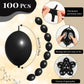 Meanplan 100 Pcs Link Balloon Linking Balloon Latex Linkable Balloons Connected Wedding Party Decoration(Black,6 Inch)