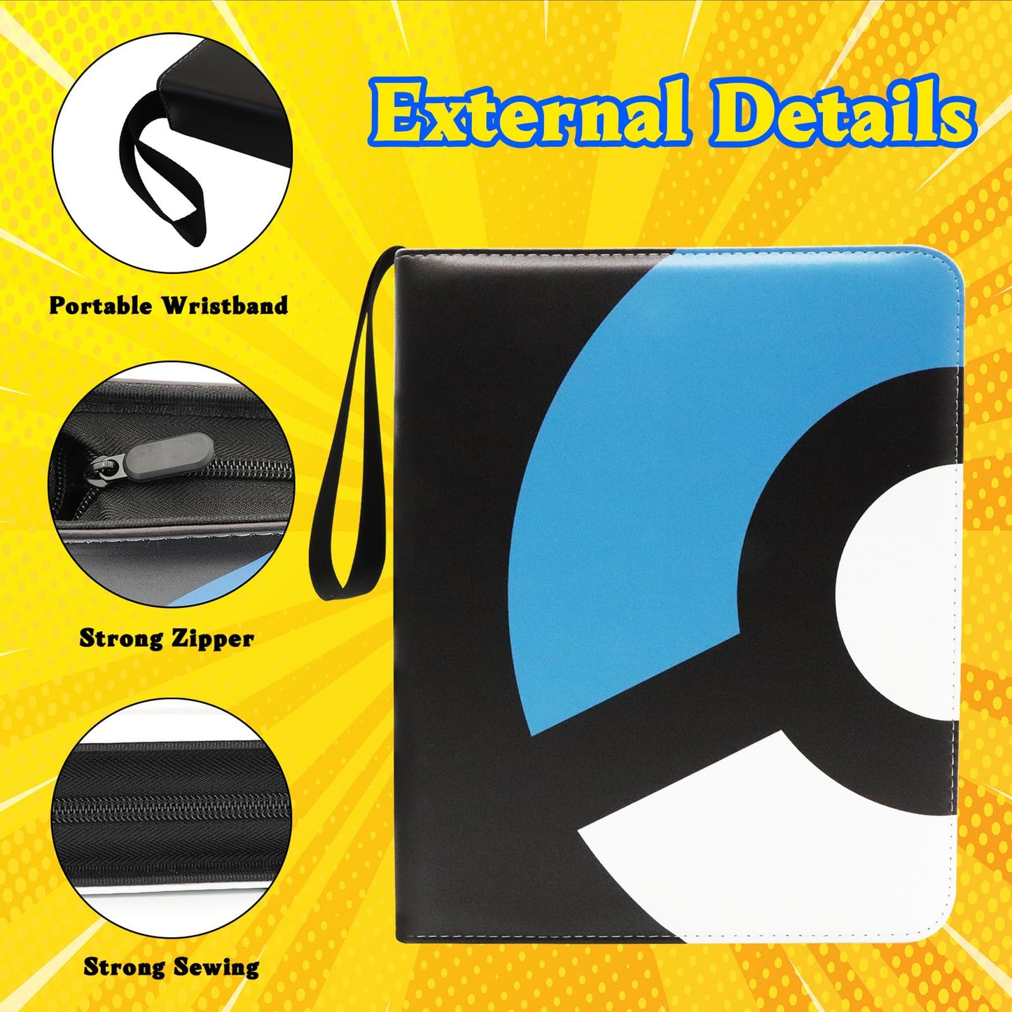 Card Binder 9-Pocket  900 Pockets Fashion Design Trading Card Holder for Sports Card enhanced Card Book Sturdy Card Holder (Blue  900 Card)