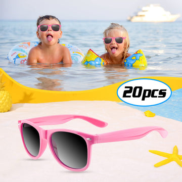 Tuparka 20 Pack Kids Sunglasses Bulk For Summer Pool Party Favors Birthday Parties Goody Bag Fillers, Pink