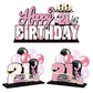 Lingteer Happy 21St Birthday Pink Acrylic Table Topper Centerpieces Set - Cheers To 21 Years Old Birthday 21St Bday Party Gift Decorations.