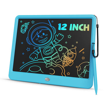 Tekfun Large Screen 12Inch Lcd Writing Tablet With Anti-Lost Stylus, Erasable Doodle Board No Mess Drawing Pad, Car Trip Travel