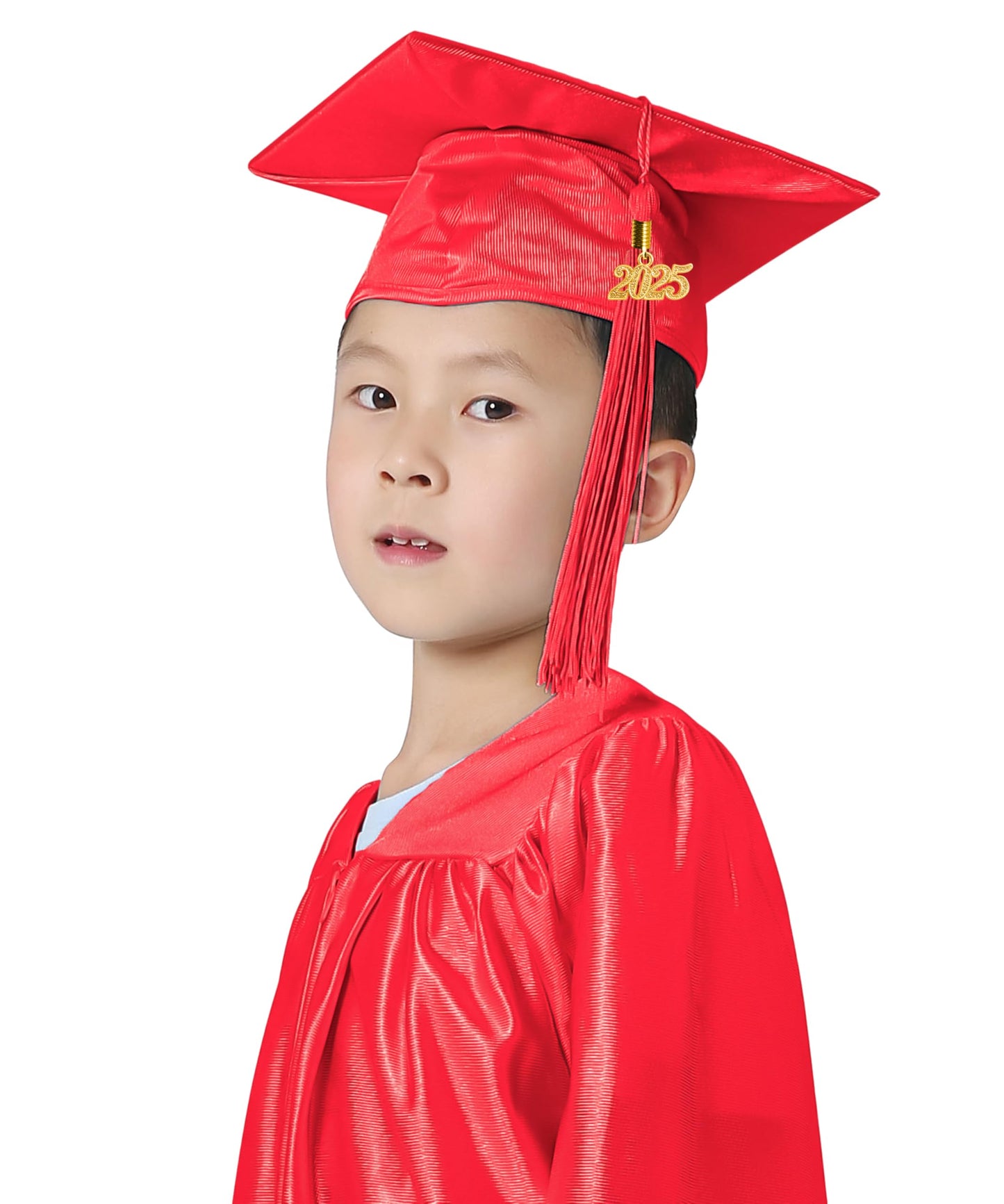 GraduatePro Kindergarten Graduation Cap and Gown Package Class of 2025 for Kids with Stole Certificate as Party Gift Red 30