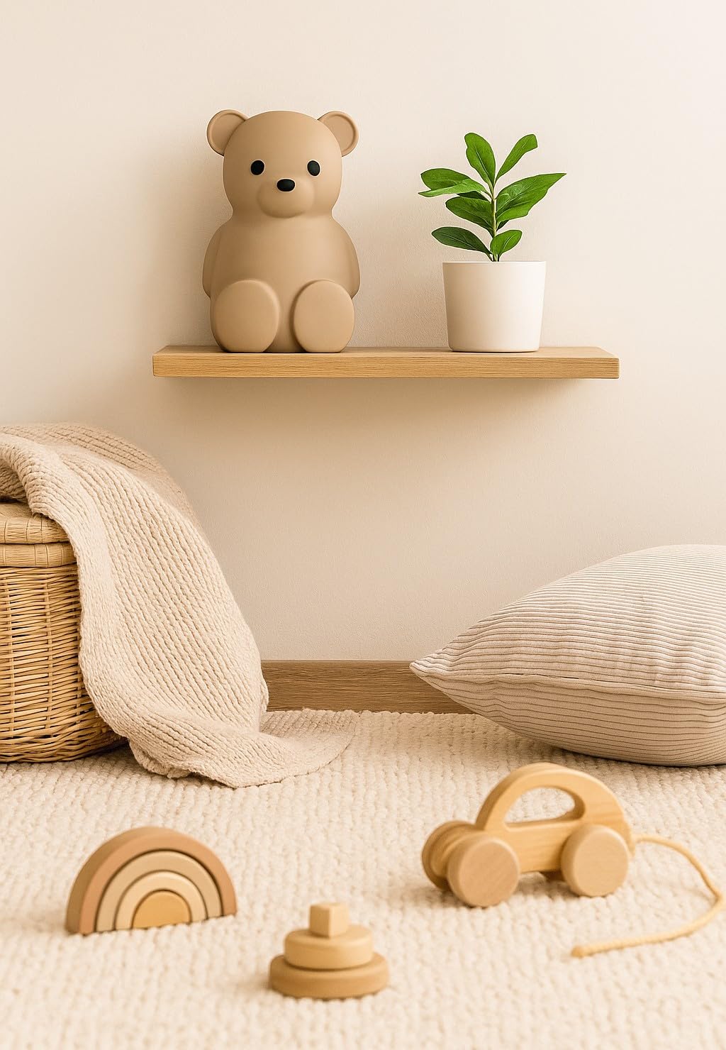 Neutral Silicone Teddy Bear Coin Bank for Kids  Baby  and Toddler. Unbreakable Piggy Bank for Kids -Nursery Decor - Durable Money Bank Gift for Children