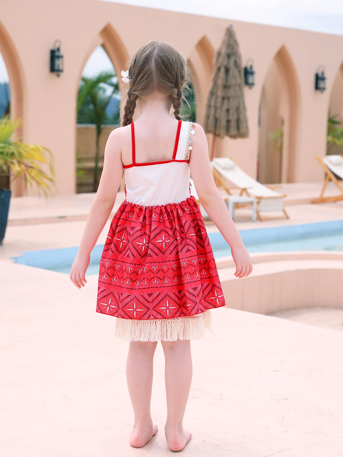 Cotrio Princess Dress For Girls Toddler Kids Outfit With Accessories Necklace Halloween Costume For Girl Dress Up Clothes Size 5