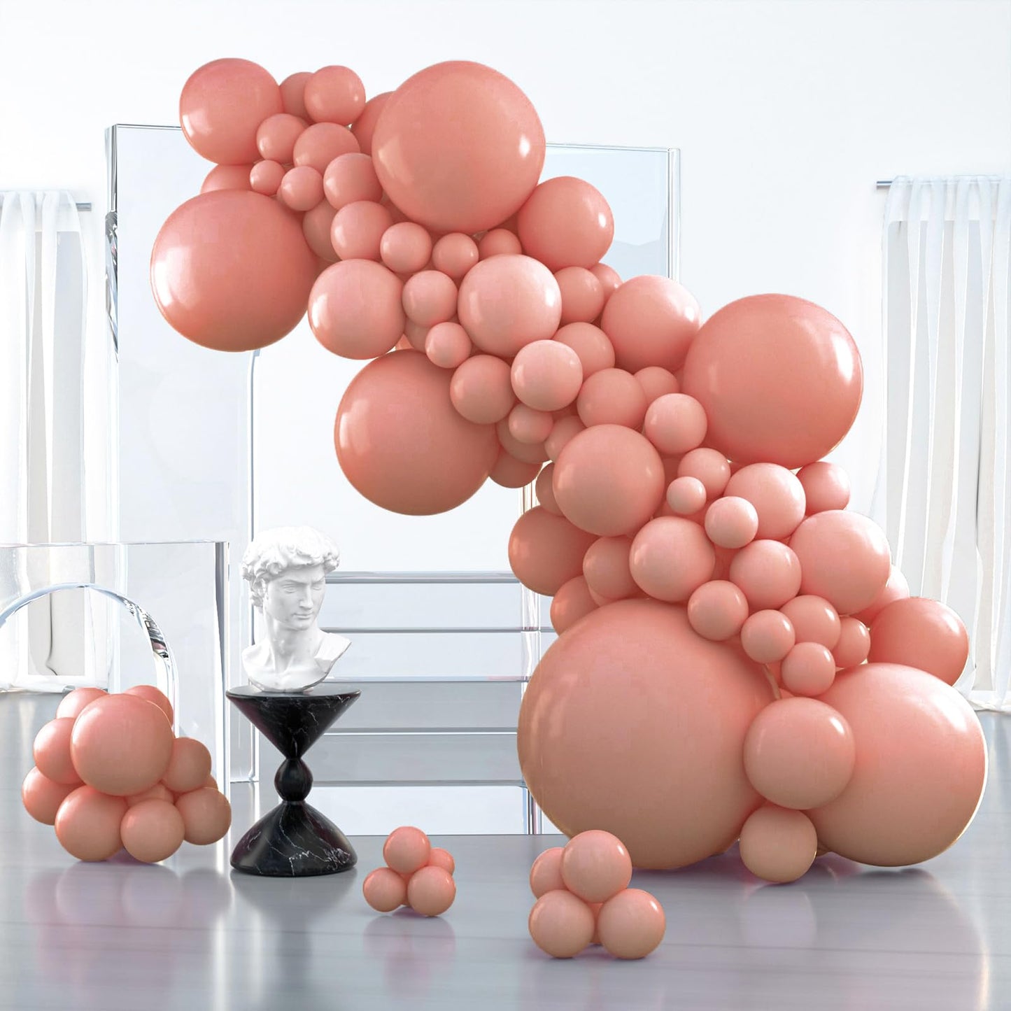 Partywoo Blush Pink Balloons, 127 Pcs Boho Pink Balloons Different Sizes Pack Of 36 Inch 18 Inch 12 Inch 10 Inch 5 Inch Salmon Pink Balloons For Balloon Garland As Birthday Party Decorations, Pink-F01