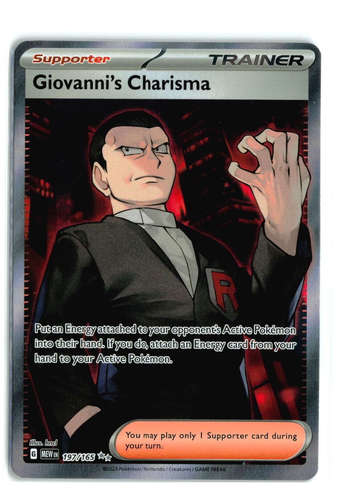 Pokemon - Giovannis Charisma 197/165 - Pokemon 151 - Full Art Ultra Rare - Single Card